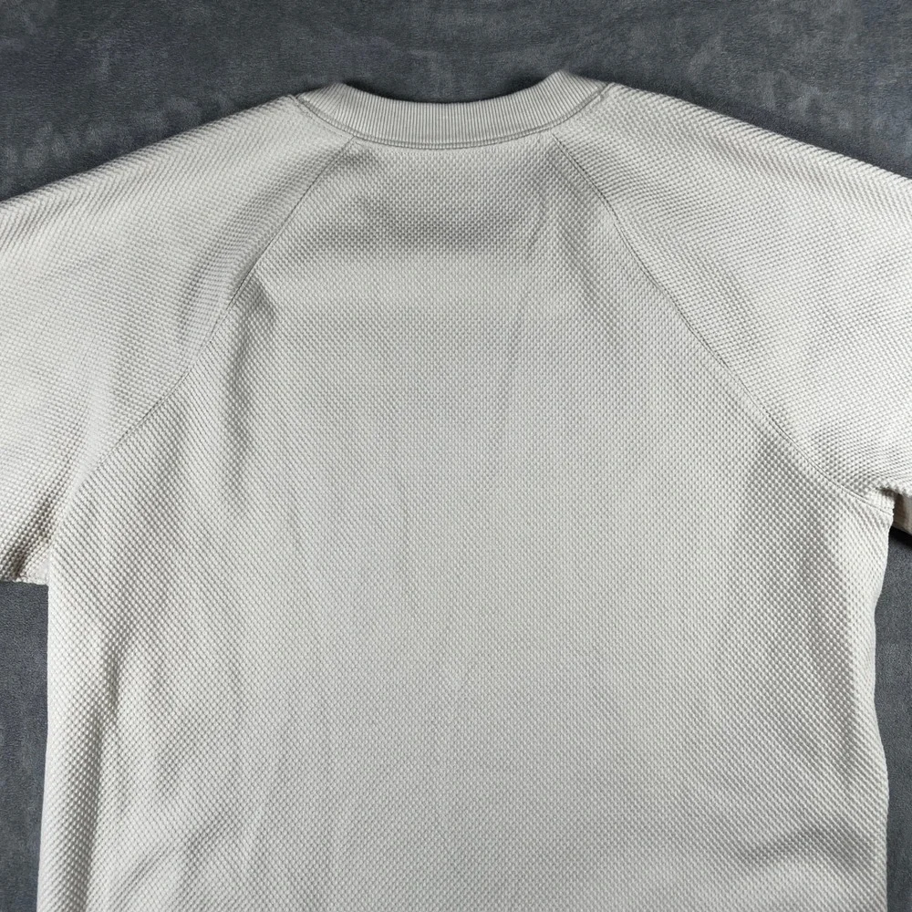 Alo‎ Yoga Womens Ivory Textured Waffle Knit Side Zip Sweatshirt Size S Pullover